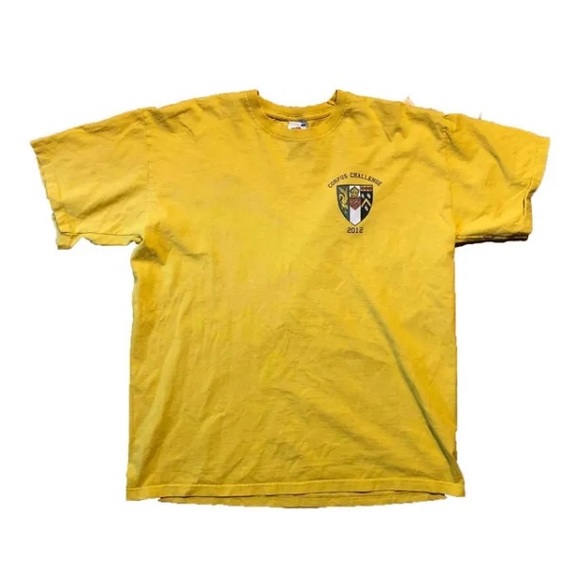 Oxford Corpus Christi College Yellow Graphic T-Shirt Size Medium M, Rare Version - Picture 1 of 4
